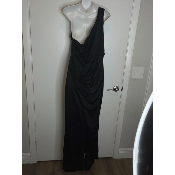 Lulus Good Times Only Black One-Shoulder Maxi Dress XL Elegant Evening Gown - Picture 4 of 8